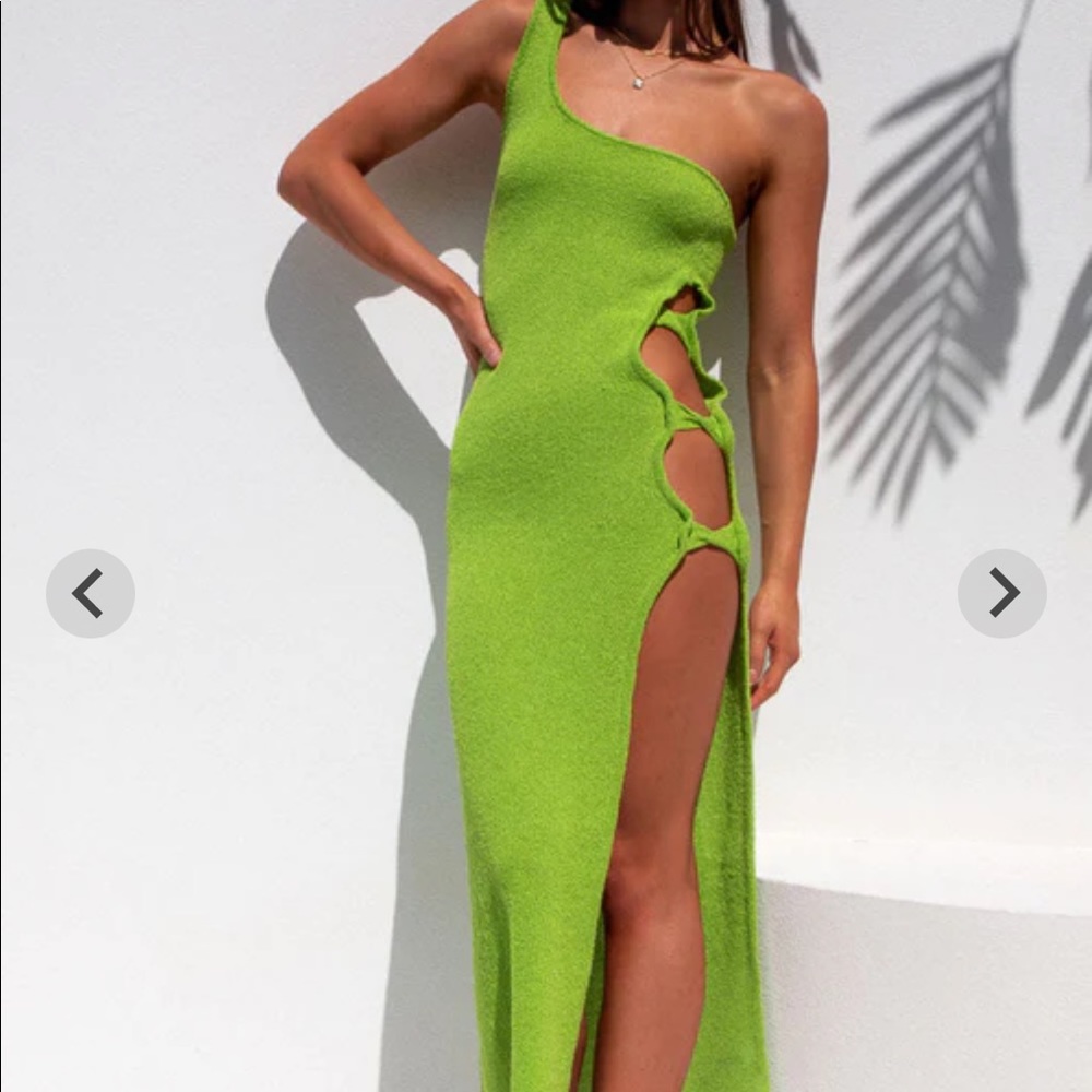 Dorothea green midi dress beginning boutique